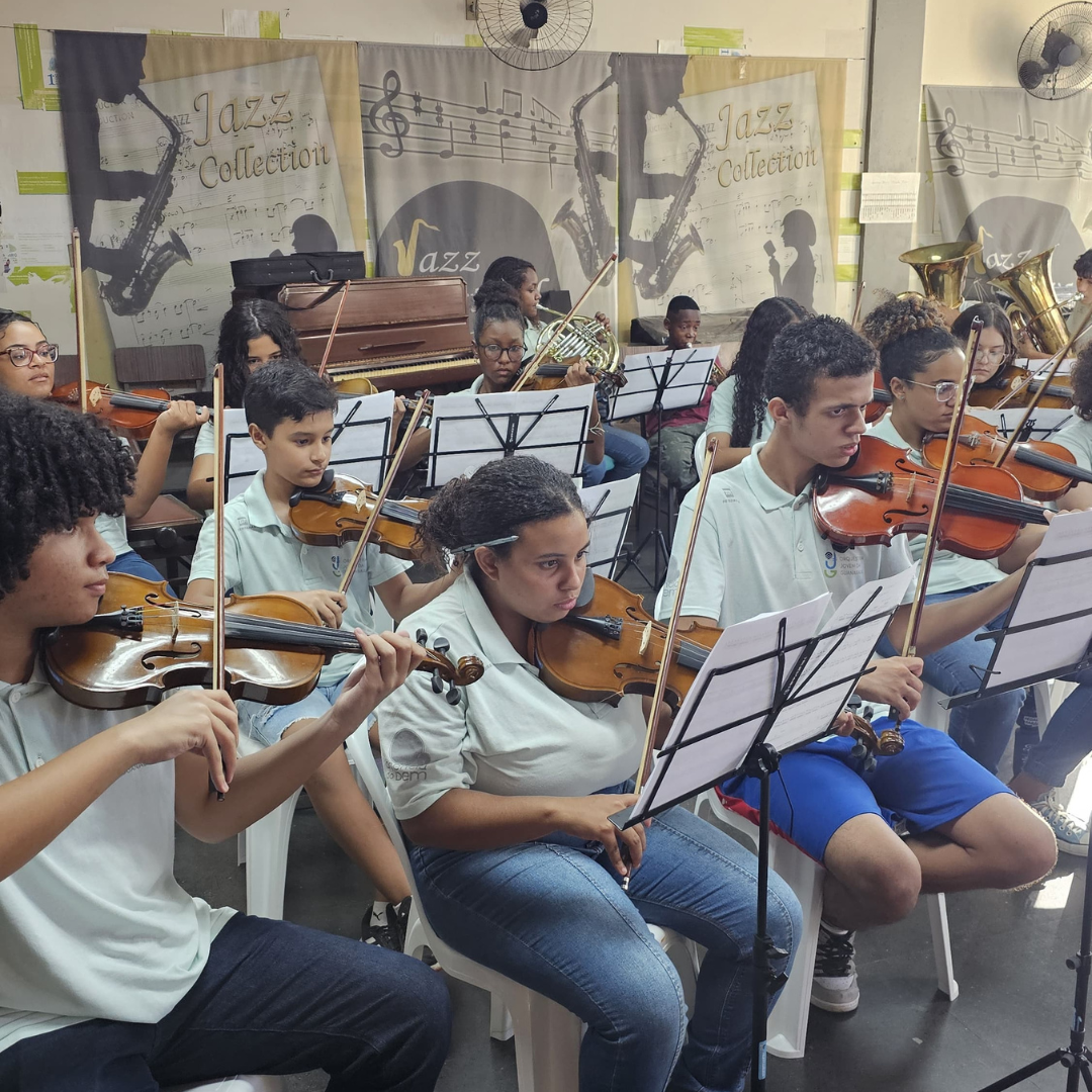 Alunos da OJG em um dos ensaios